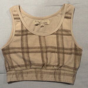 Vintage Havana Beige Plaid Cropped Tank